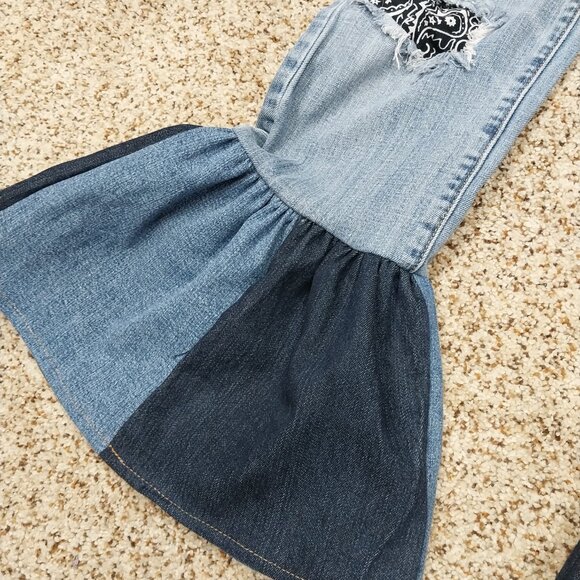 3035 Size 12 American Eagle Upcycled Ruffle Leg Jeans - Picture 3 of 8